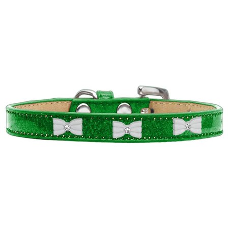 MIRAGE PET PRODUCTS White Bow Widget Dog CollarEmerald Green Ice Cream Size 10 633-6 EG10